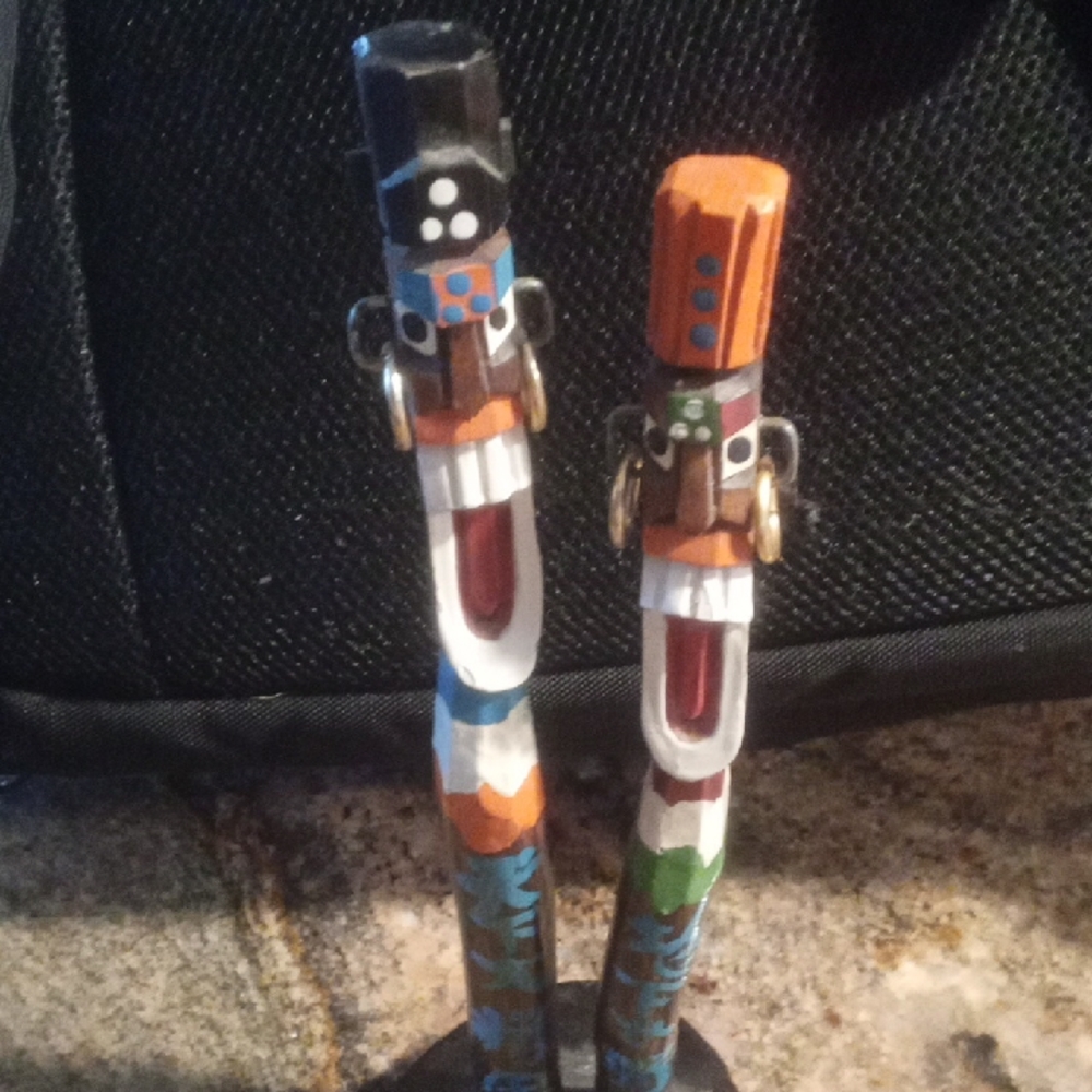 Handcrafted Wooden Flute Figurines